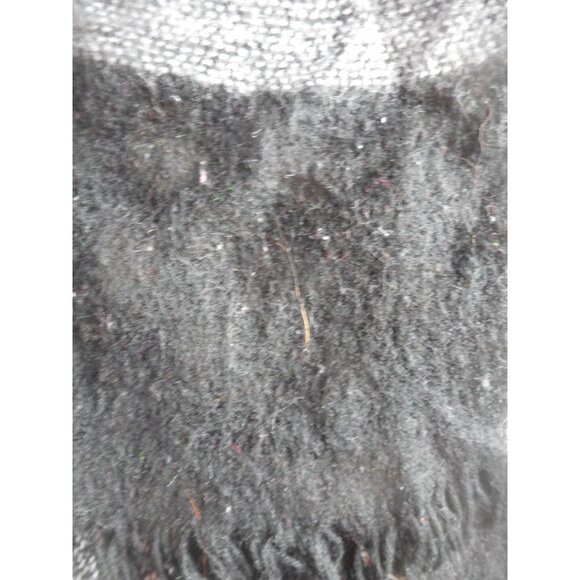 Large Black White Checked Scarf Shawl Wrap Unisex 32 x 76 - Picture 2 of 3